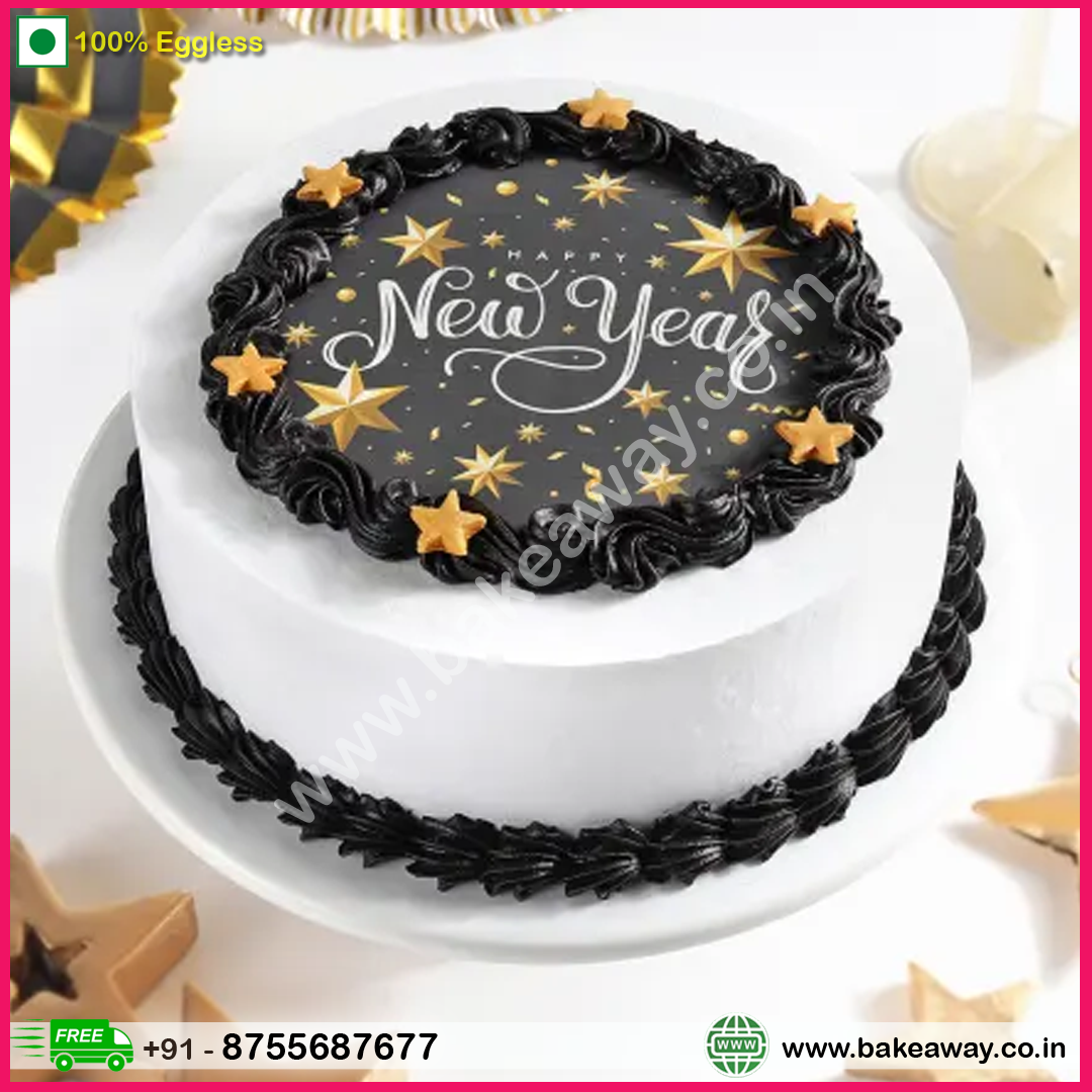 Choco Vanilla New Year Cake