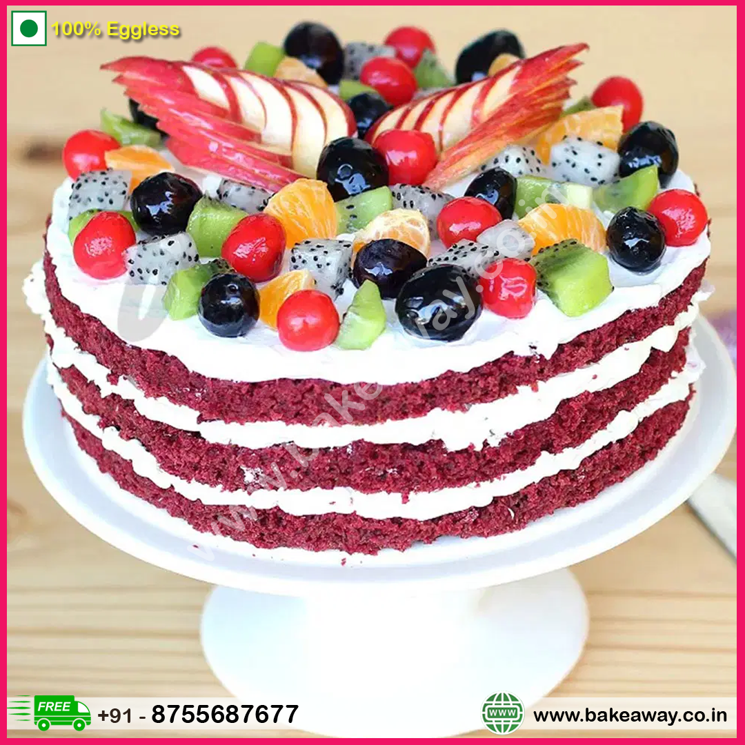 Red Velvet Fruits Cake