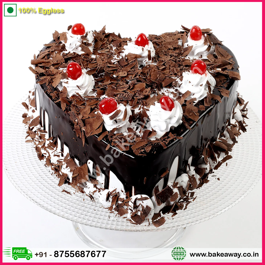 Flakey Heart Black Forest Cake