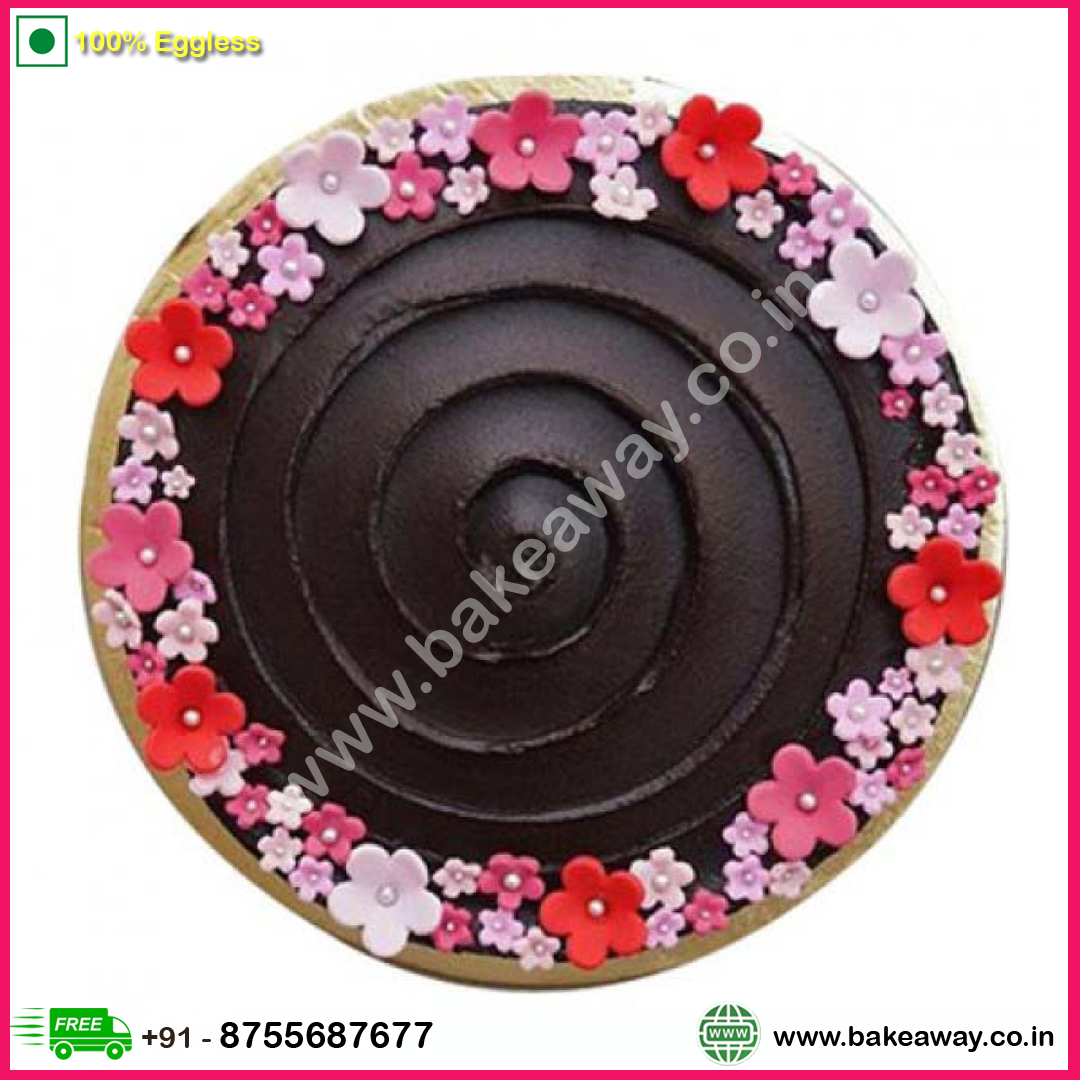 Floral Fondant Chocolate Cake