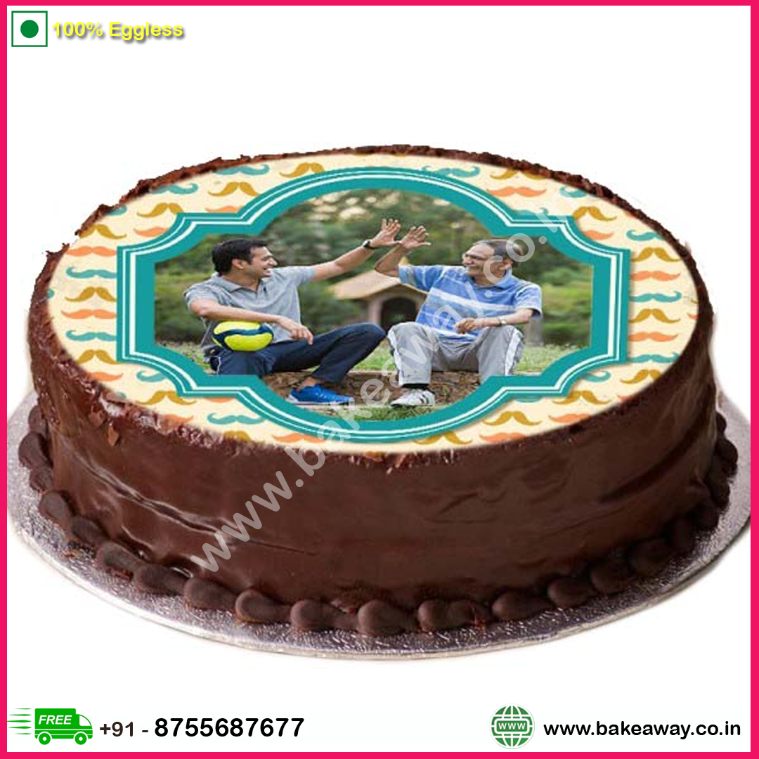 Chocolate Photo Cake For Father