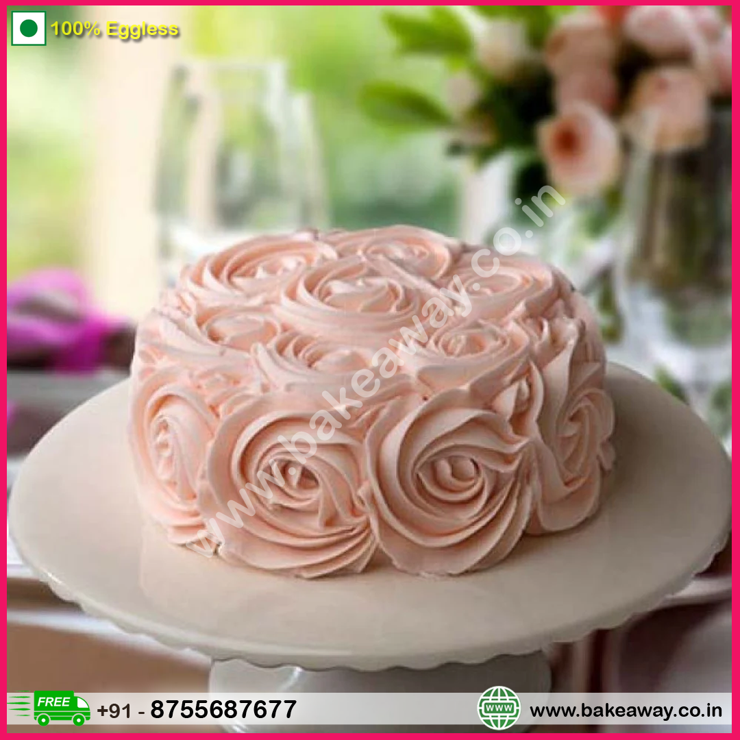 Gorgeous Peach Roses Cake