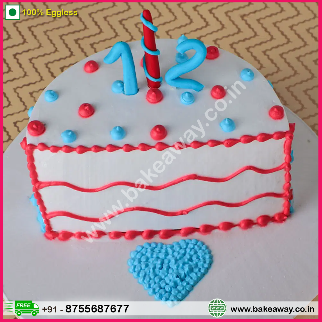 Vanilla Blue Star Half Cake