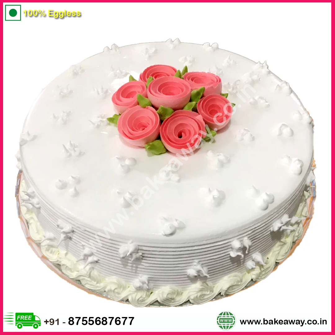 Creamy Roses Vanilla Cake