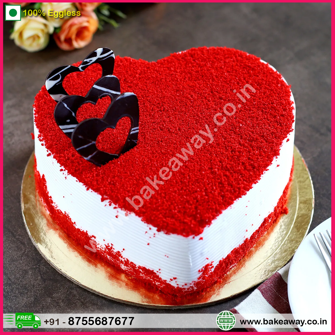 Red Velvet Heart Chocolate Cake