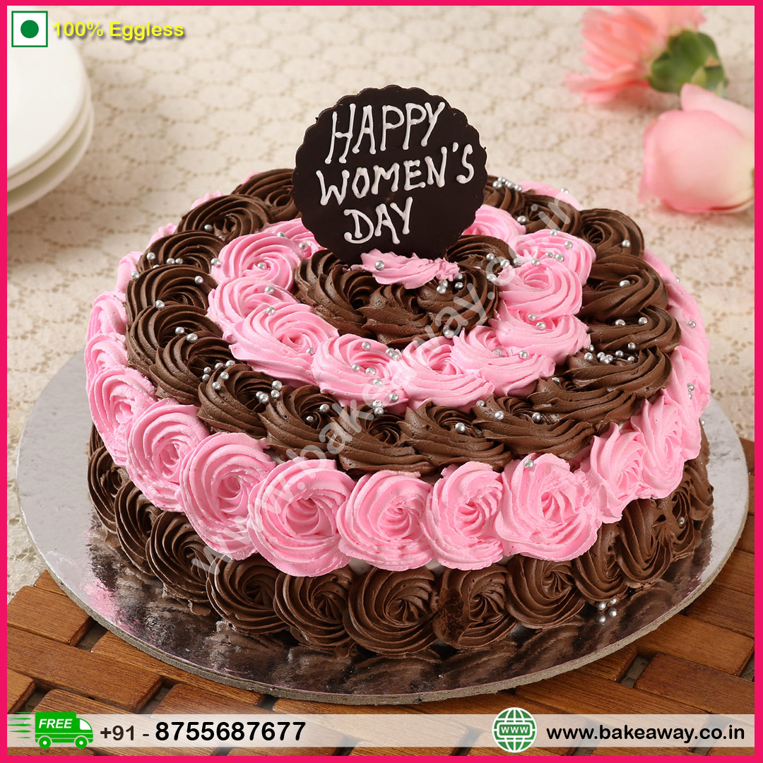 Decorated Women's Day Chocolate Cake