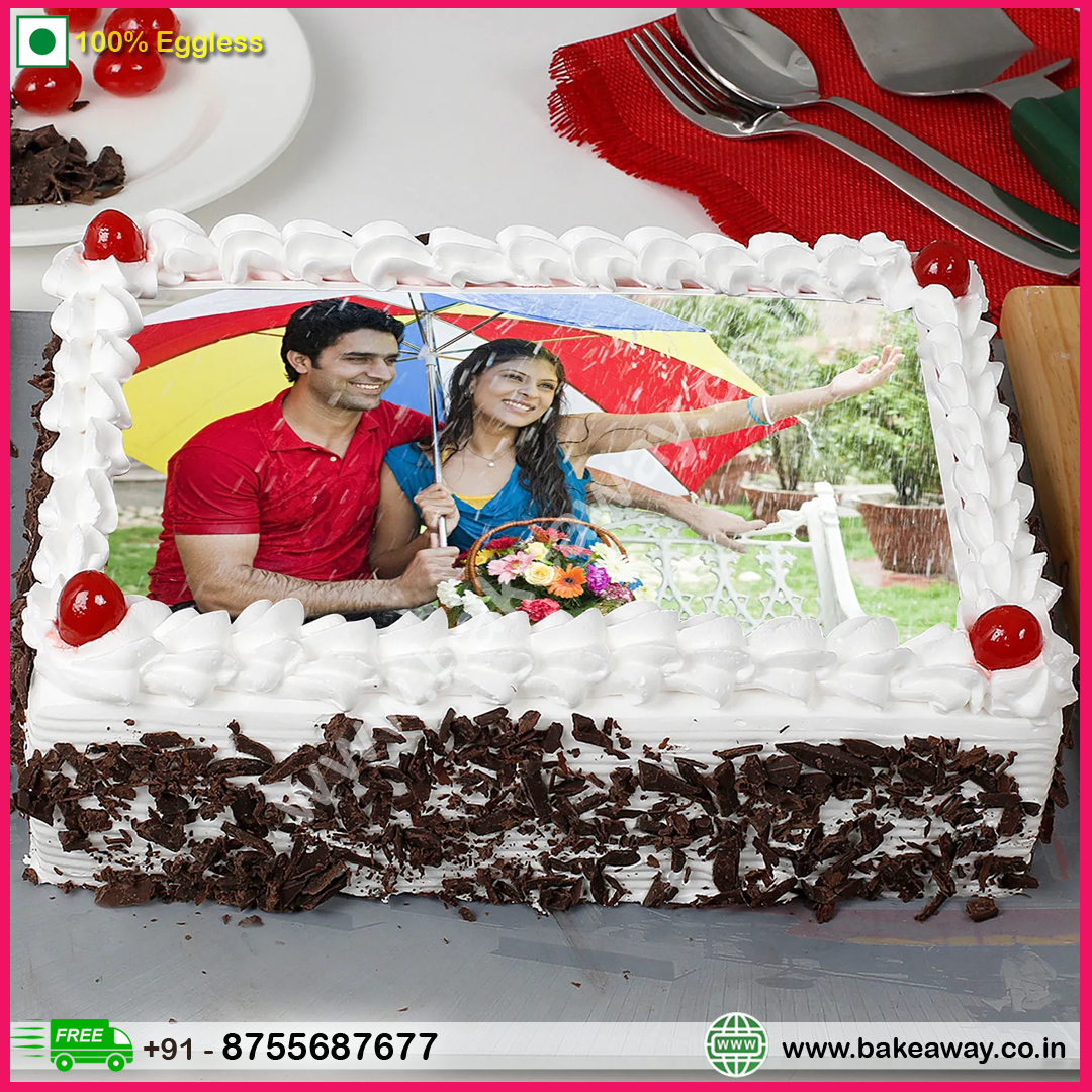 Rectangular Black Forest Photo Cake