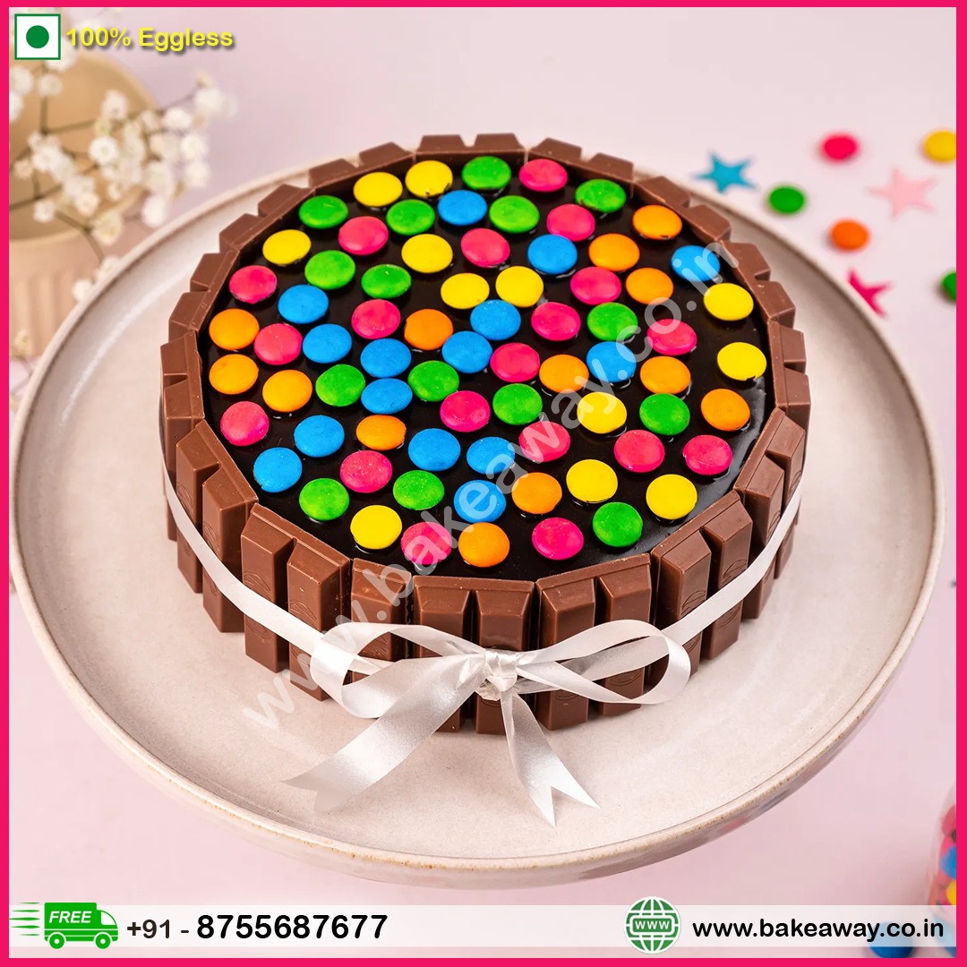 Chocolate-Ball-Gems-&-Kit-Kat-Cake