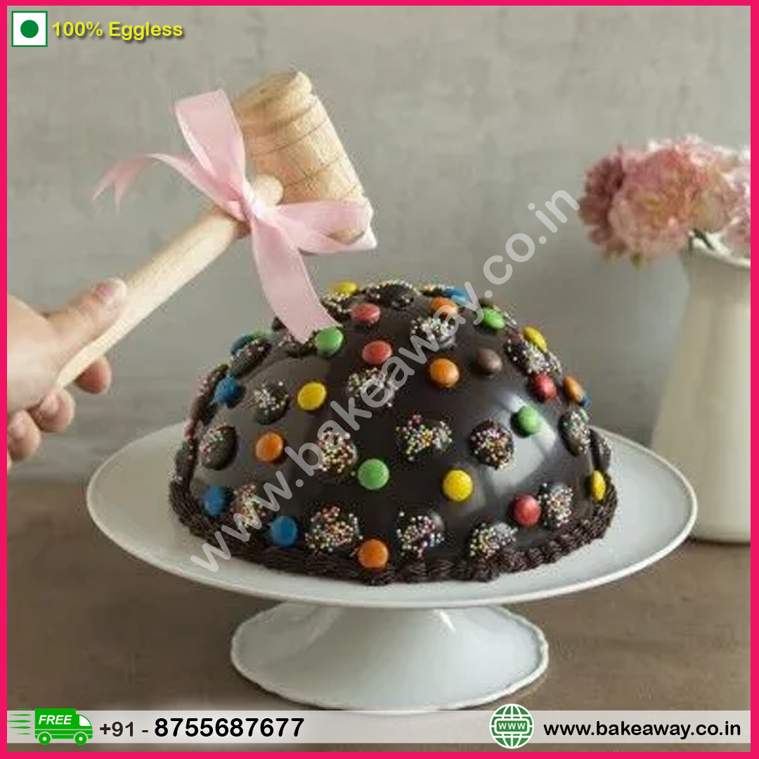 Chocolate Pinata Gems Cake