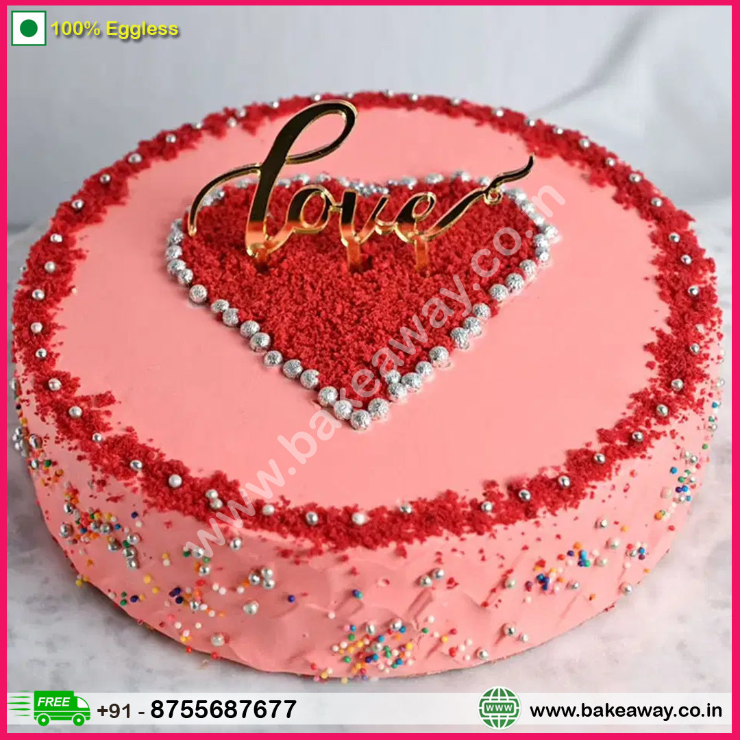 Love Topper Red Velvet Cake