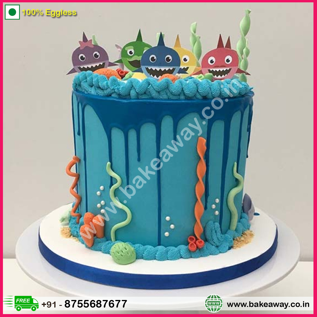 Marine Baby Shark Vanilla Cake