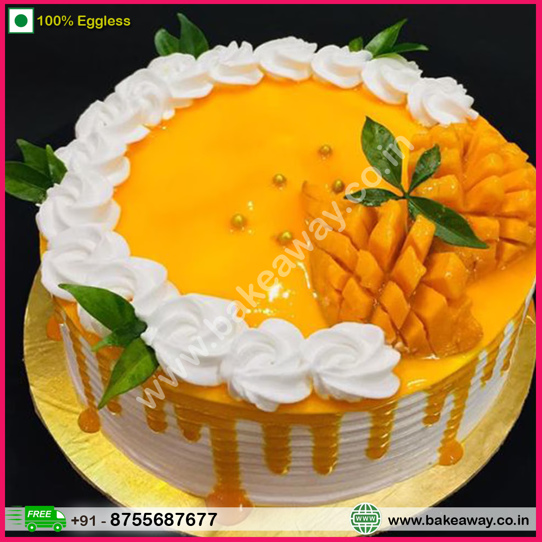 Mango Dripping Cream Cake